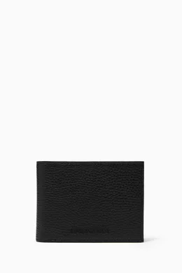 Buy Emporio Armani Black Wallet Card Holder Gift Set in Tumbled Leather For Men Online Ounass Bahrain