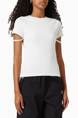 Buy Helmut Lang White Zip Baby T shirt For Women Online Ounass Bahrain