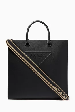 Buy Prada Black Tote Bag in Saffiano Leather For Men Online Ounass Bahrain