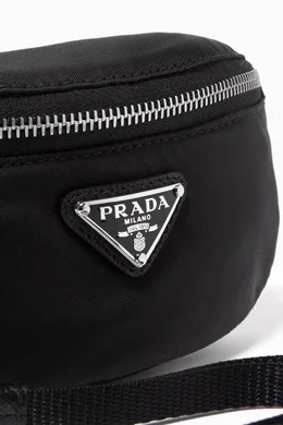 Buy Prada Black Enamelled Logo Wrist Pouch in Re Nylon For Men Online Ounass Bahrain