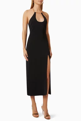 Buy De La Vali Black Pacha Midi Dress For Women Online Ounass