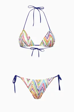 Buy Missoni Multicolour Triangle Bikini Set in Zig Zag Jersey For Women Online Ounass Bahrain