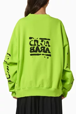 Buy Balenciaga Green Balenciaga Music Acid Arab Merch Sweatshirt in Medium Fleece For UNISEX Online Ounass Bahrain