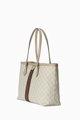 Buy Gucci Neutral Ophidia Medium Tote Bag in GG Supreme Canvas For Women Online Ounass Bahrain