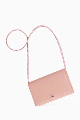 Buy Gucci Pink Mini GG Marmont Chain Bag in Leather For Women