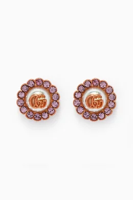 Buy Gucci Gold Double G Flower Stud Earrings in Rose Gold tone Metal For Women Online Ounass Bahrain