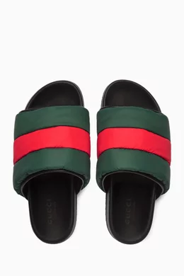Mens gucci web slide sandal best sale