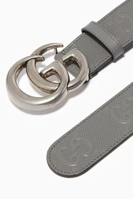 Buy Gucci Grey GG Marmont Embossed Belt in Leather For Men Online Ounass Bahrain