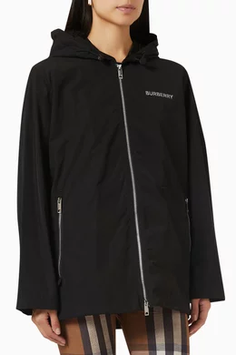 Buy Burberry Black Everton Hooded Jacket in Cotton For Women Online Ounass Bahrain