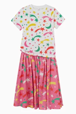 Buy Stella McCartney White Shooting Stars T-Shirt in Cotton For