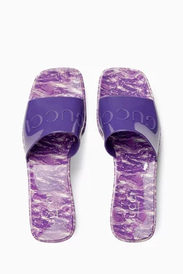 Buy Gucci Purple Logo Slide Sandals in Rubber For Women Online Ounass Bahrain