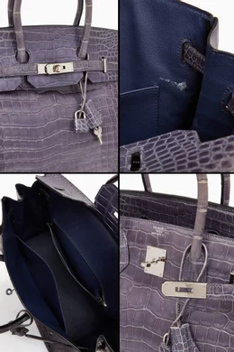 Buy Hermes Pre Loved Purple Birkin 35 Bag in Crocodile Leather For Women Online Ounass Bahrain