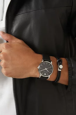Buy Emporio Armani Black Luigi Quartz Watch Bracelet Set For Men Online Ounass Bahrain