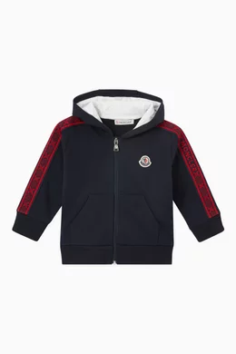Buy Moncler Enfant Black Logo Tape Sweatshirt in Cotton For Baby Boys Online Ounass Bahrain