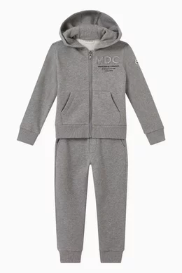 Buy Moncler Enfant Grey Logo Tracksuit in Cotton For Boys Online Ounass Bahrain