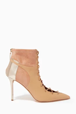 Buy Malone Souliers Neutral Montana 100 Lace up Boots in Mixed Leather For Women Online Ounass Bahrain