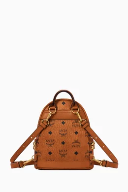 Buy MCM Brown Stark Bebe Boo Side Studs Backpack in Visetos Coated Canvas For Women Online Ounass Bahrain