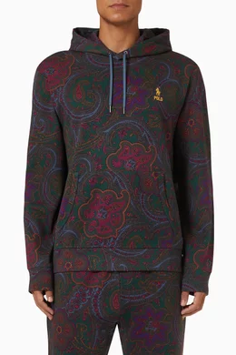 Buy Polo Ralph Lauren Blue Paisley Print Hoodie in Fleece For Men Online Ounass Bahrain