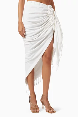 White midi skirt queen top