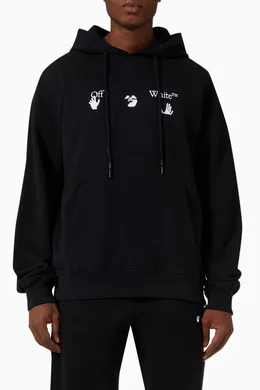 Off white logo slim hoodie store