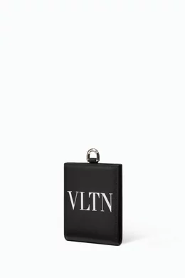 Buy Valentino Garavani Black Valentino Garavani VLTN Wallet with Neck Strap in Leather For Men Online Ounass Bahrain