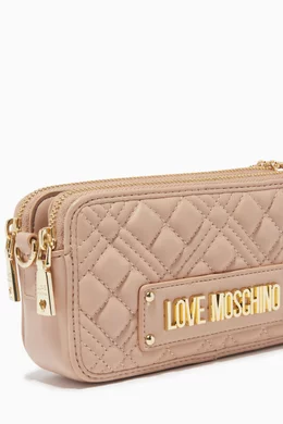 Buy Love Moschino Neutral Wallet on Chain in Quilted Faux Leather For Women Online Ounass Bahrain