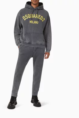 Buy Dsquared2 Grey Vintage Wash Ski fit Jogging Pants in Cotton For Men Online Ounass Bahrain