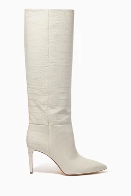 Cream croc boots online