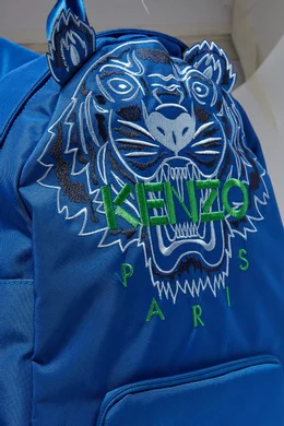 Buy KENZO KIDS Blue Tiger Backpack in Coated Canvas For Boys Online Ounass Bahrain