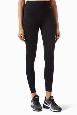 Buy Nike Black Dri FIT Go Medium rise 7 8 Leggings in Stretch Jersey For Women Online Ounass Bahrain