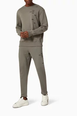 Buy Armani Exchange Grey Logo Print Sweatshirt in Fleece For Men