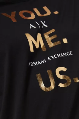 Buy Armani Exchange Black You.Me.Us T shirt in Cotton For Men Online Ounass Bahrain