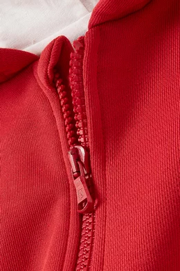 Buy Fendi Red Fendiness Logo Zip up Hoodie in Cotton Fleece For Boys Online Ounass Bahrain