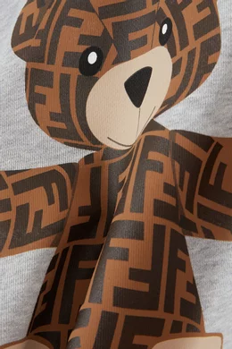 Buy Fendi Grey Logo Teddy Bear Hoodie in Cotton For UNISEX Online Ounass Bahrain