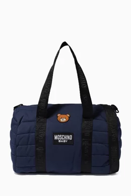 Buy Moschino Blue Logo Teddy Bear Patch Changing Bag For Kids Online Ounass Bahrain