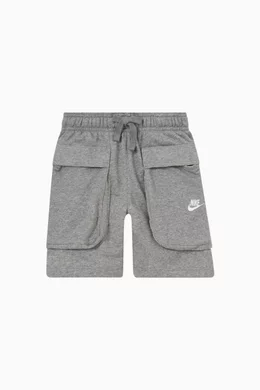 Buy Nike Grey Cargo Shorts in Cotton Blend For Boys Online Ounass Bahrain