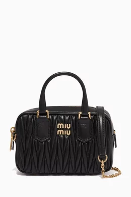 Buy Miu Miu Black Mini Crossbody Bag in Matelasse Nappa Leather For Women Online Ounass Bahrain