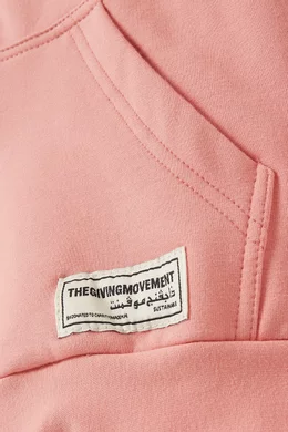 Buy The Giving Movement Pink Logo Lounge Hoodie in Organic Cotton For Girls Online Ounass Bahrain