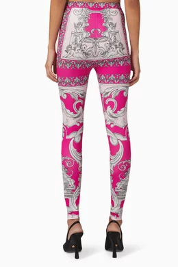 Buy Versace Pink Baroque Leggings in Lycra For Women Online Ounass Bahrain