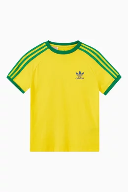 Buy adidas Yellow Adicolor 3 Stripes Logo T shirt in Cotton For Boys Online Ounass Bahrain