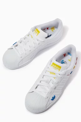 Buy adidas Multicolour Superstar Sneakers in Faux Leather For Kids Online Ounass Bahrain
