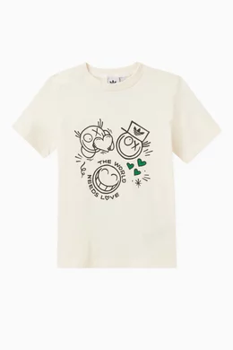 Buy adidas Pink Smiley Face T shirt in Organic Cotton For Baby Boys Online Ounass Bahrain