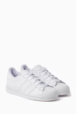 Buy adidas White Junior Holographic Superstar Sneakers For Boys Online Ounass Bahrain