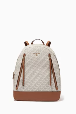 brooklyn large pebbled leather backpack michael kors Logo Double Zip Featuring the iconic MK print and sleek gold Backpack Michael Kors Tasche Brooklyn