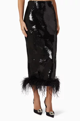 Rasario sequin midi skirt top