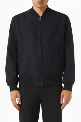 Buy Sandro Blue Varsity Jacket in Wool For Men Online Ounass Bahrain