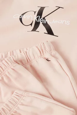 Buy Calvin Klein Pink Logo Tracksuit in Cotton For Baby Girls Online Ounass Bahrain
