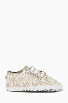 Buy Michael Kors Kids Neutral Baby Borium Sneakers in Faux Leather For Kids Online Ounass Bahrain