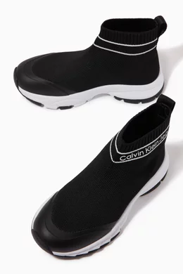 Buy Calvin Klein Black Sock High top Sneakers in Stretch Fabric For Boys Online Ounass Bahrain