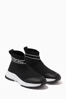 Buy Calvin Klein Black Sock High top Sneakers in Stretch Fabric For Boys Online Ounass Bahrain